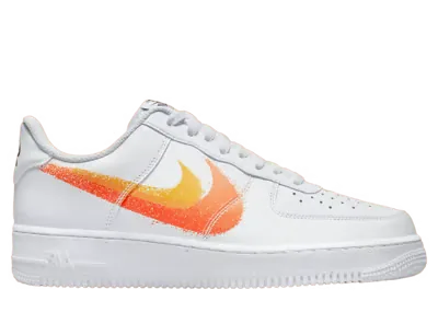 Nike Air Force 1 Low Spray Paint Swoosh White Orange