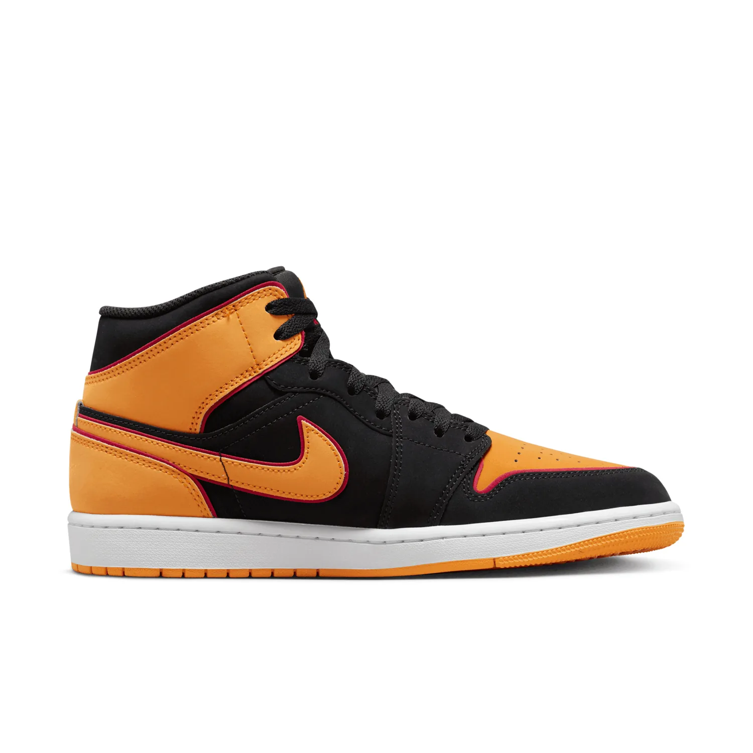 Air Jordan 1 Mid SE Black Vivid Orange Cardinal Red image 3