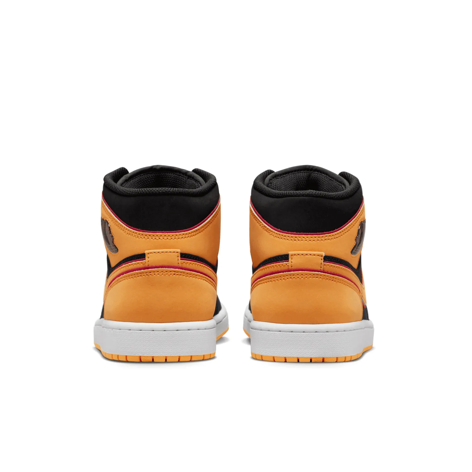 Air Jordan 1 Mid SE Black Vivid Orange Cardinal Red image 6