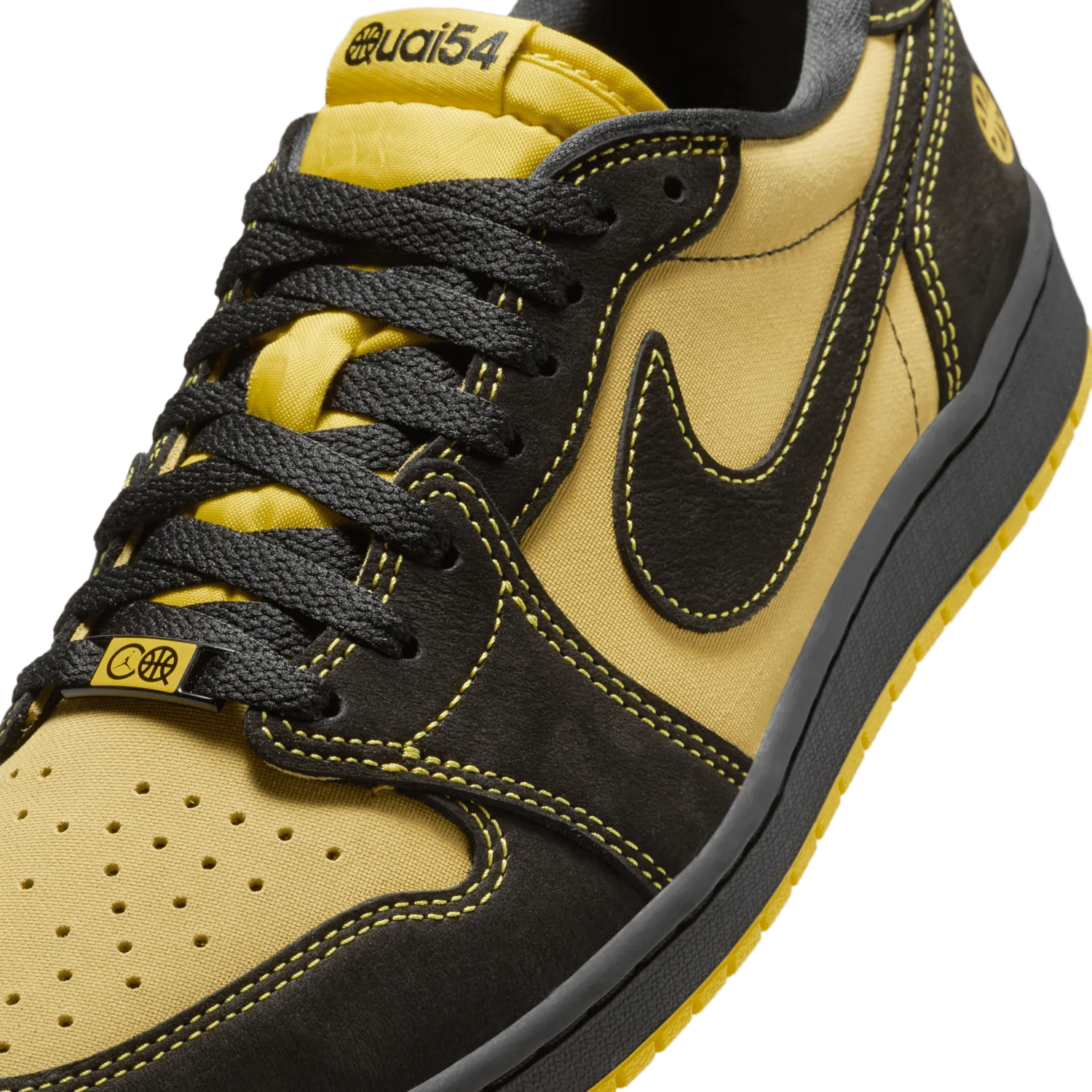 Jordan 1 Retro Low OG Quai54 Black Tour Yellow Red image 2