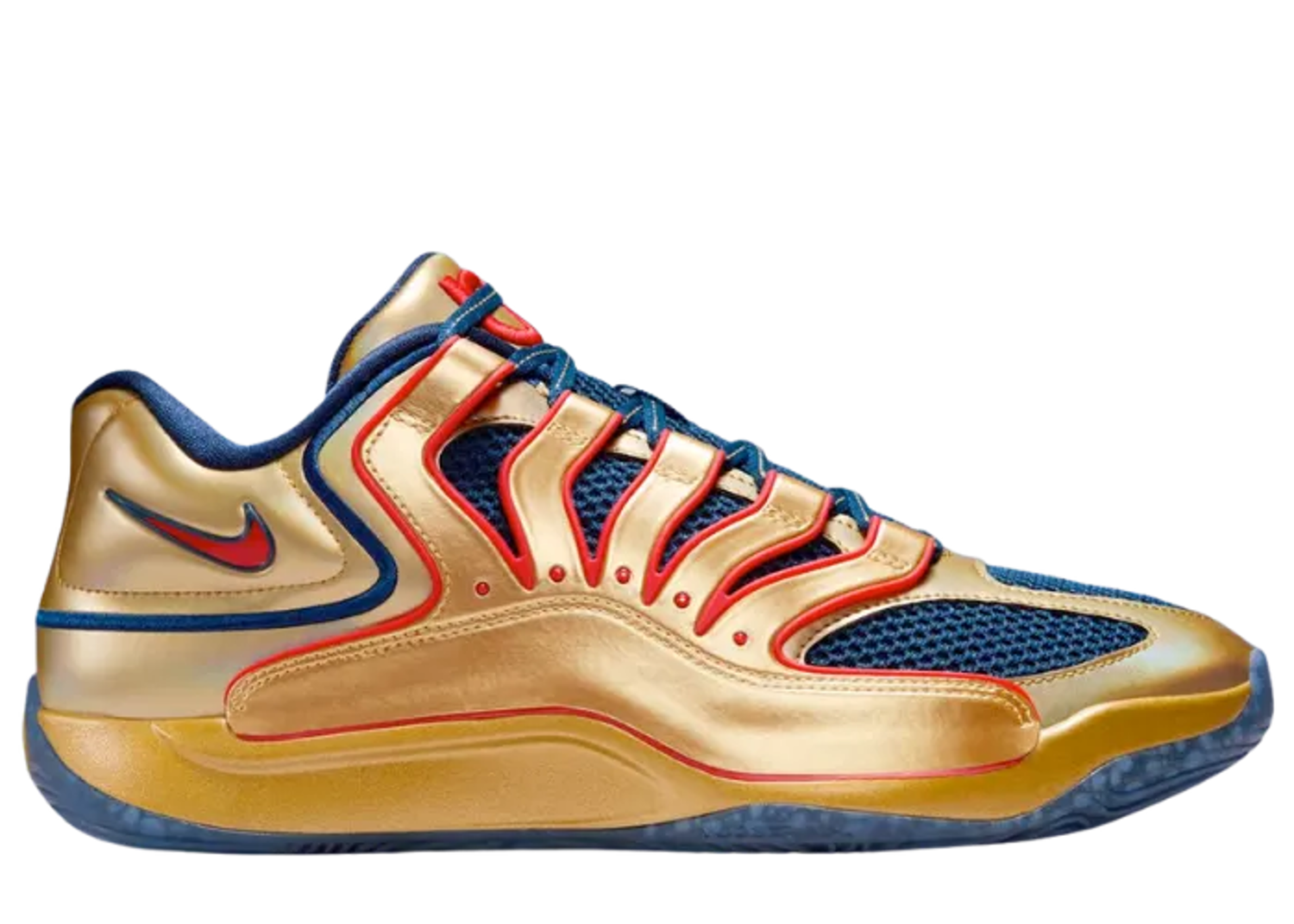 Nike KD 18 Immortalized Metallic Gold Blue Void
