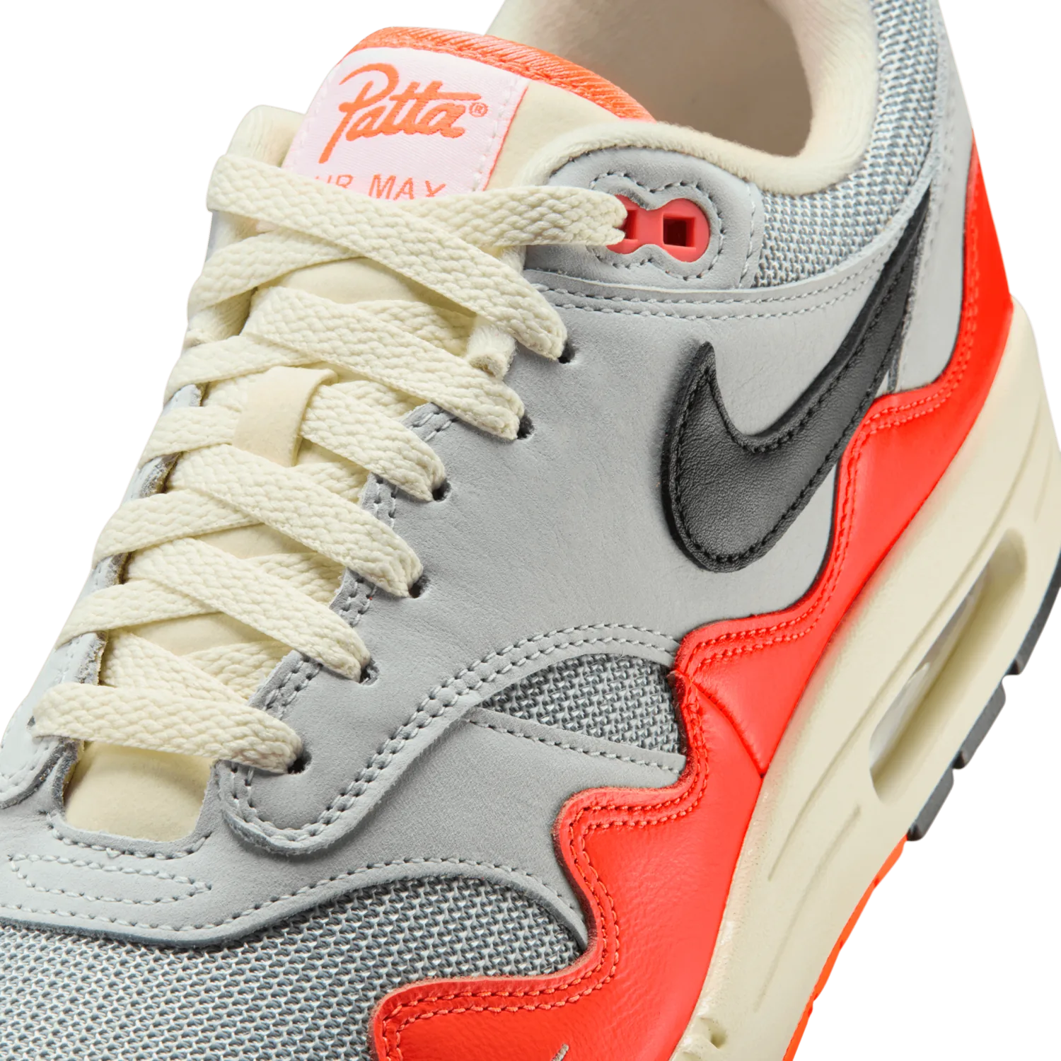 Nike Air Max 1 Waves Patta Pure Platinum Hyper Crimson image 3