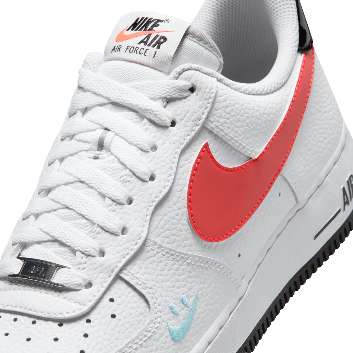 Nike Air Force 1 Low Smiley Swoosh White Flash Crimson image 10