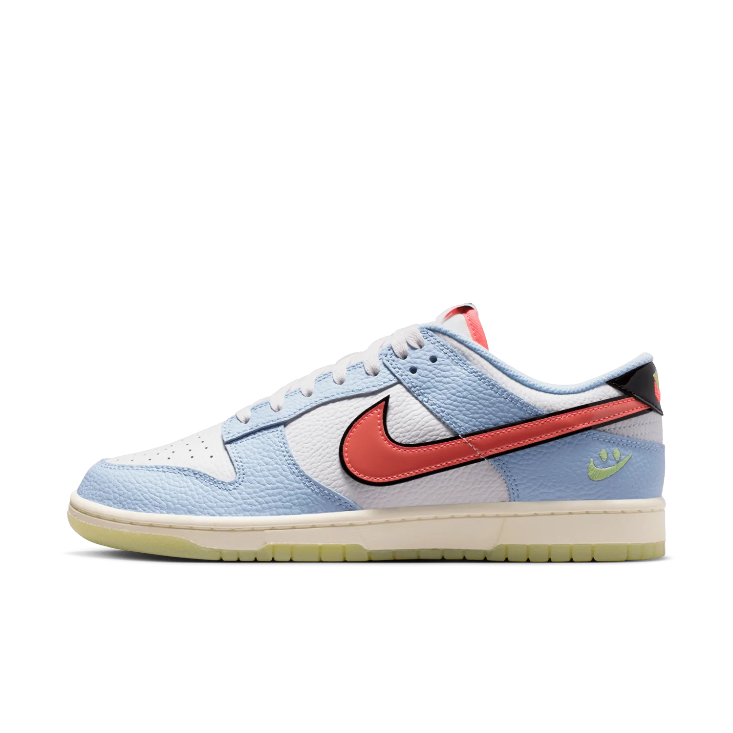 Nike Dunk Low Smiley Swoosh White Hydrogen Blue image 4