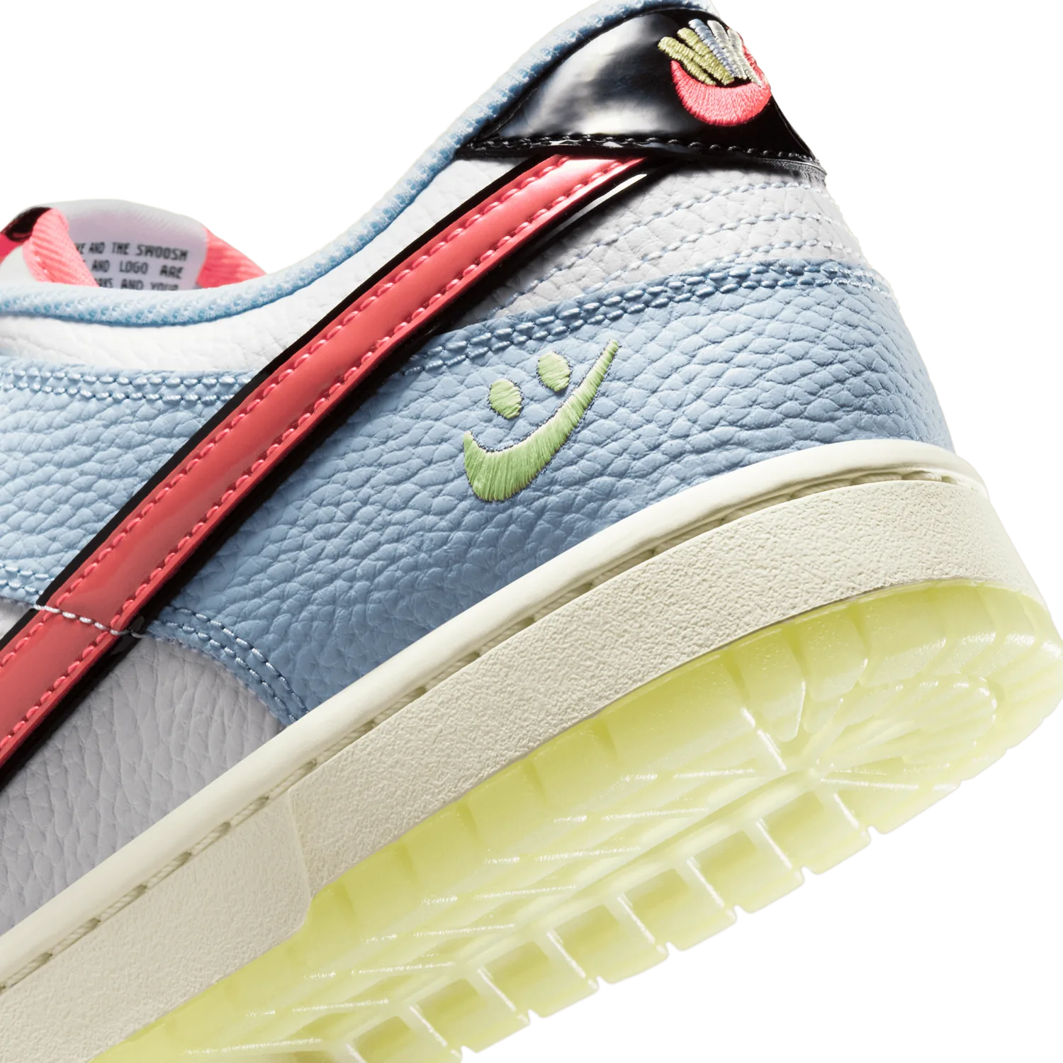 Nike Dunk Low Smiley Swoosh White Hydrogen Blue image 11