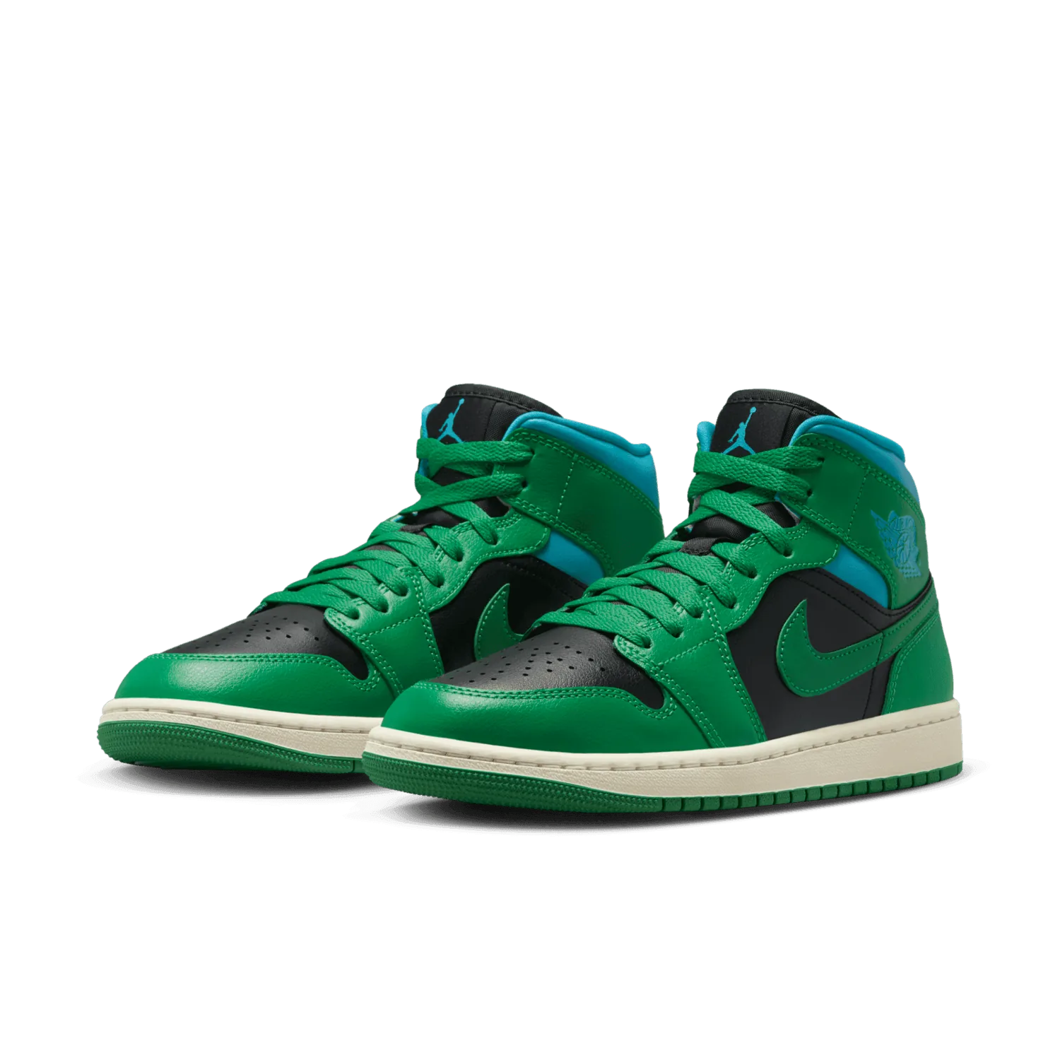 Air Jordan 1 Mid Black Lucky Green Aquatone (W) image 4