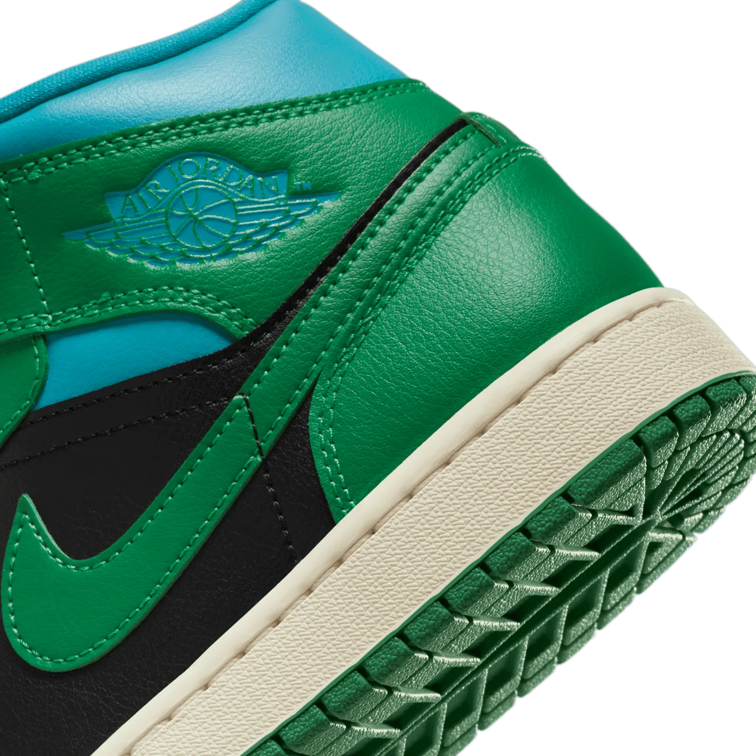 Air Jordan 1 Mid Black Lucky Green Aquatone (W) image 7