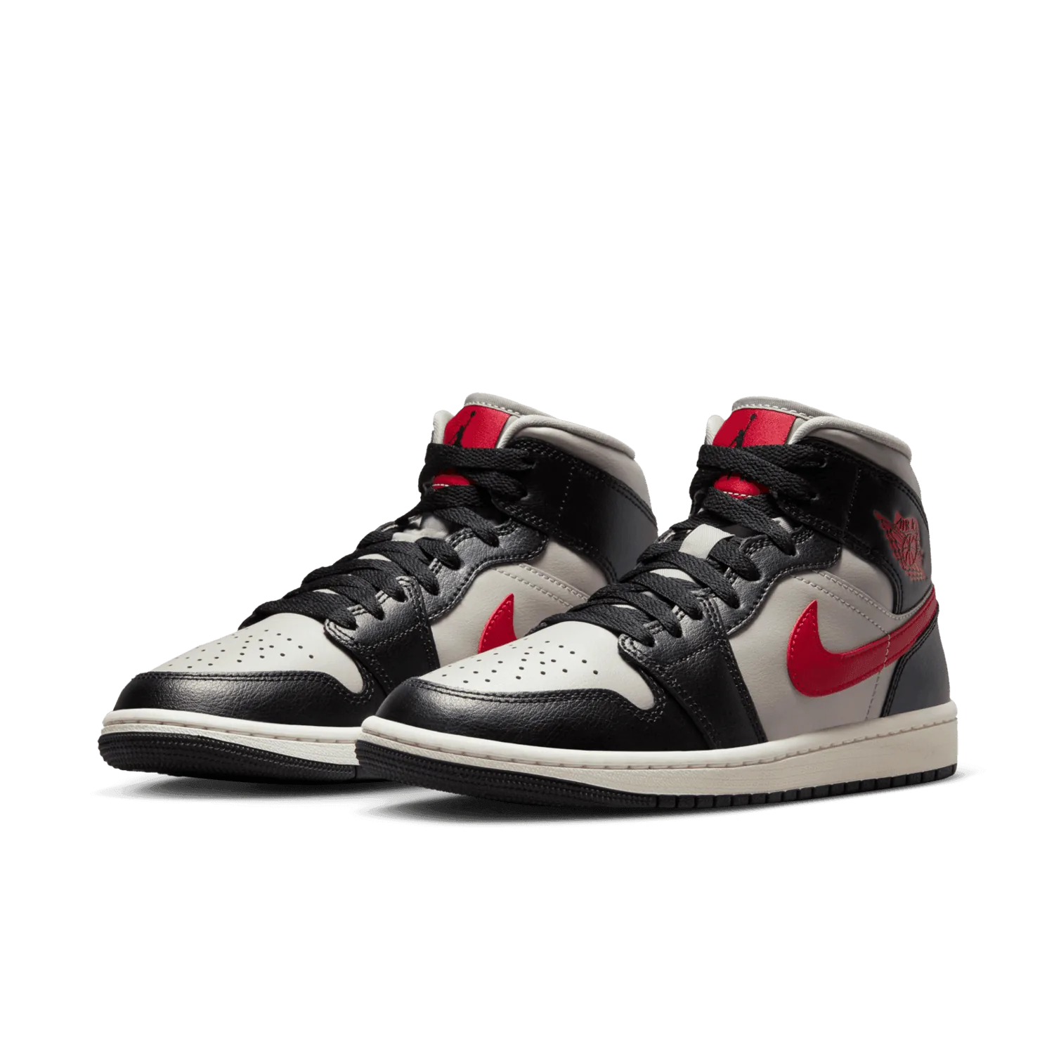 Air Jordan 1 Mid Black Gym Red College Grey (W) image 4