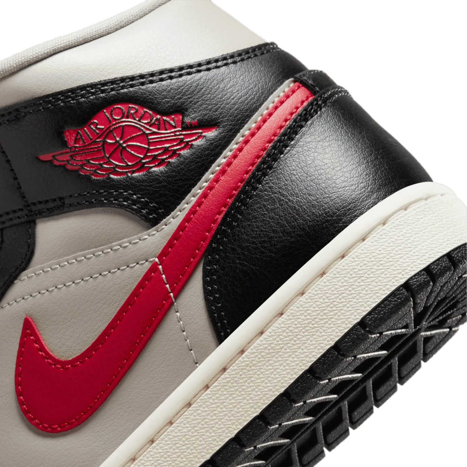 Air Jordan 1 Mid Black Gym Red College Grey (W) image 7