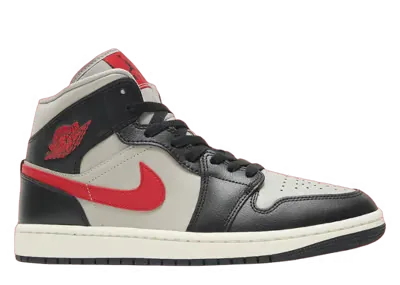 Air Jordan 1 Mid Black Gym Red College Grey (W)