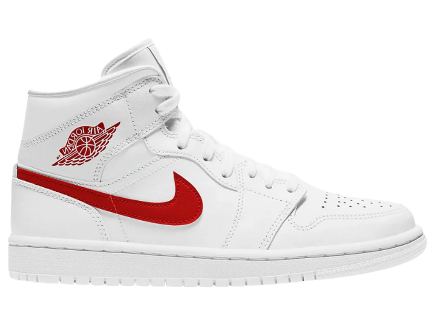 Jordan 1 Mid White University Red (W)