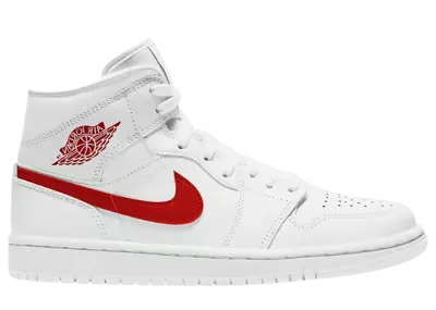 Jordan 1 Mid White University Red (W)