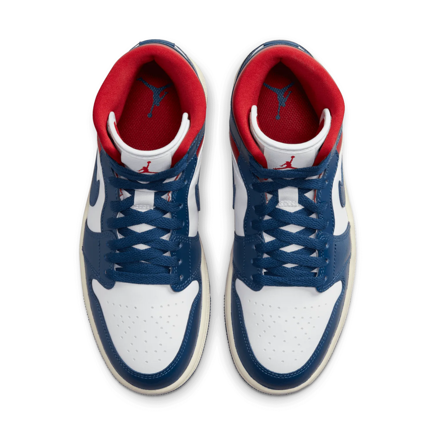 Air Jordan 1 Mid White French Blue Gym Red (W) image 3
