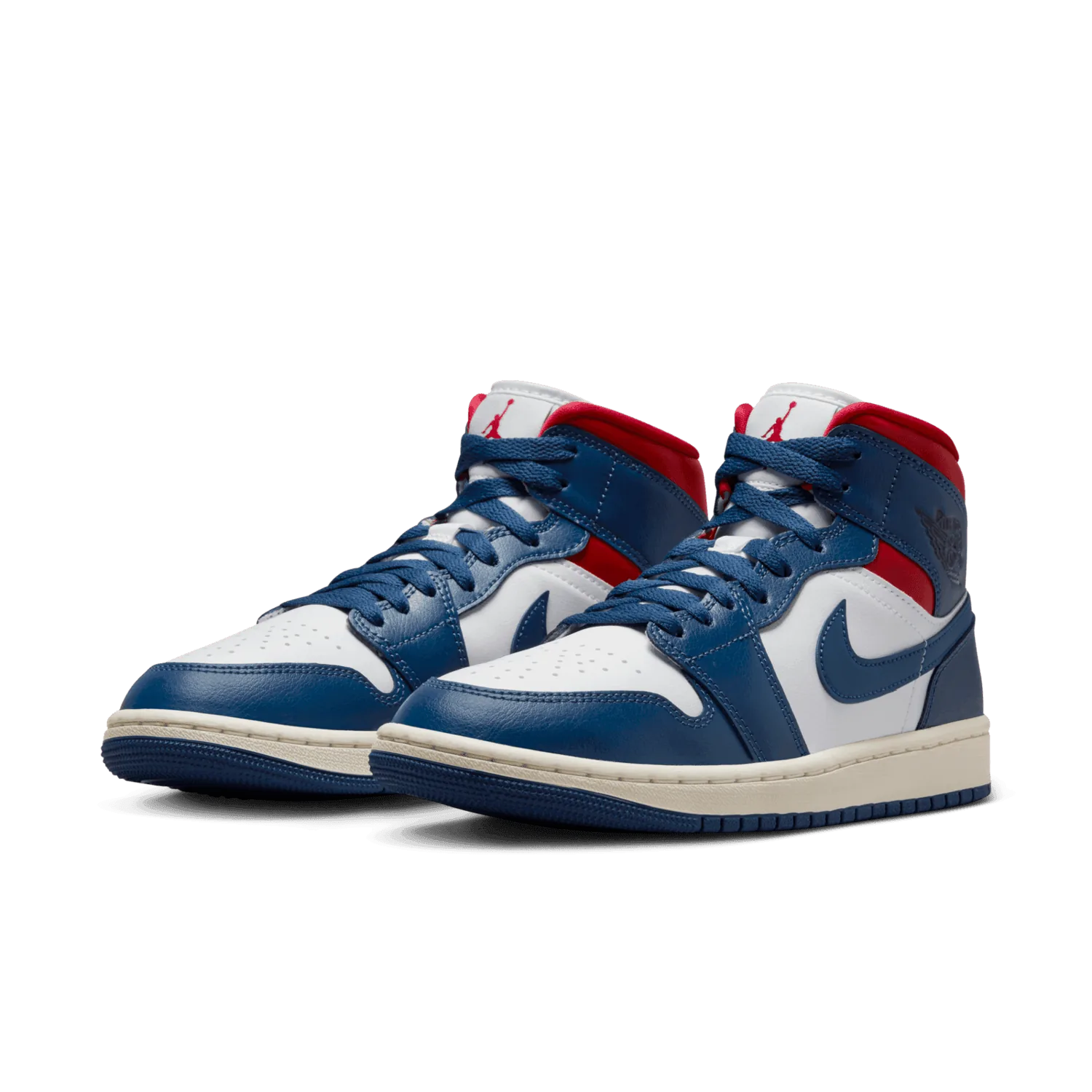 Air Jordan 1 Mid White French Blue Gym Red (W) image 4