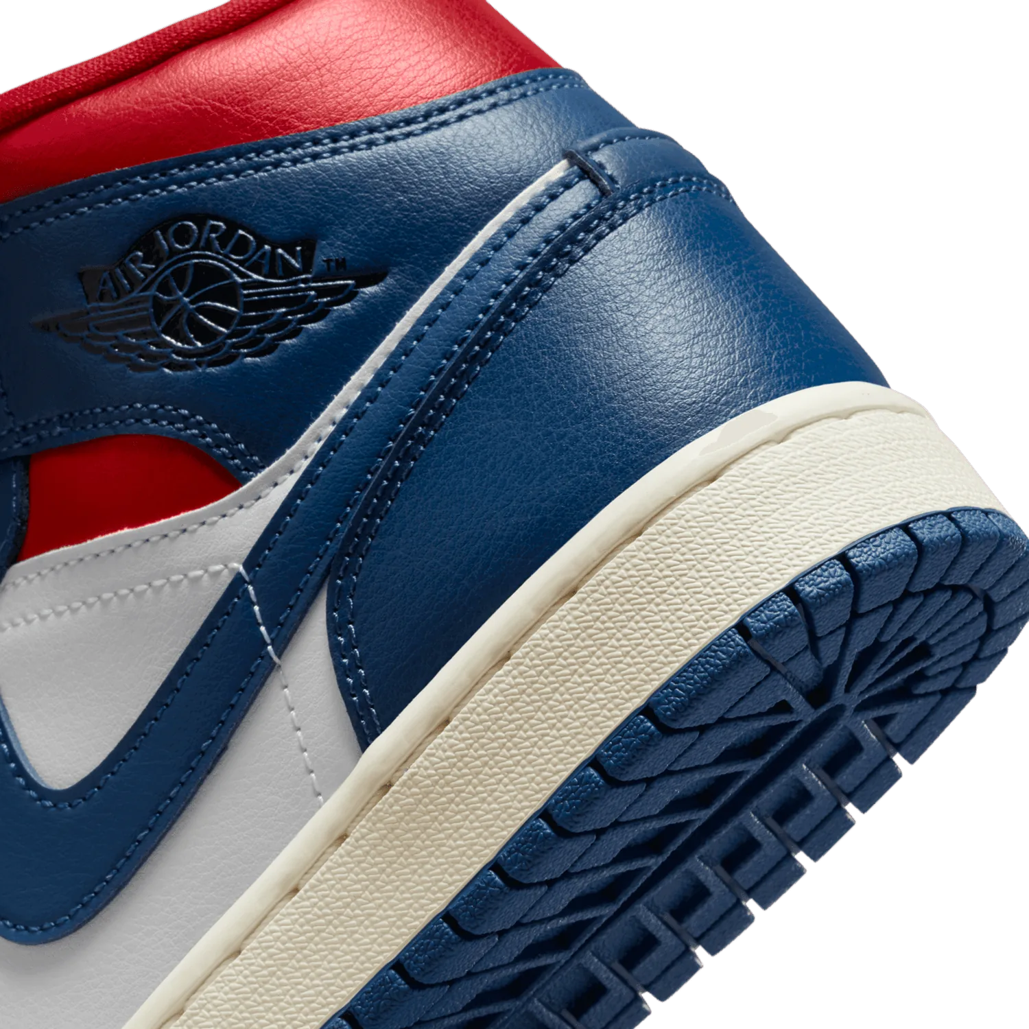 Air Jordan 1 Mid White French Blue Gym Red (W) image 7