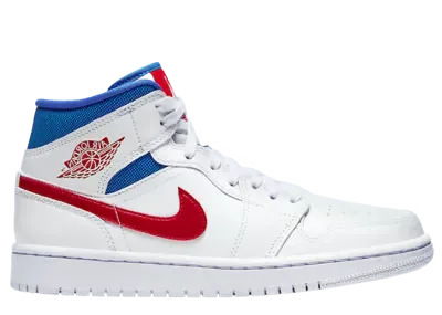 Jordan 1 Mid White Red Royal (W)