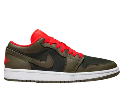Air Jordan 1 Low SE Light Olive Bright Crimson (W)