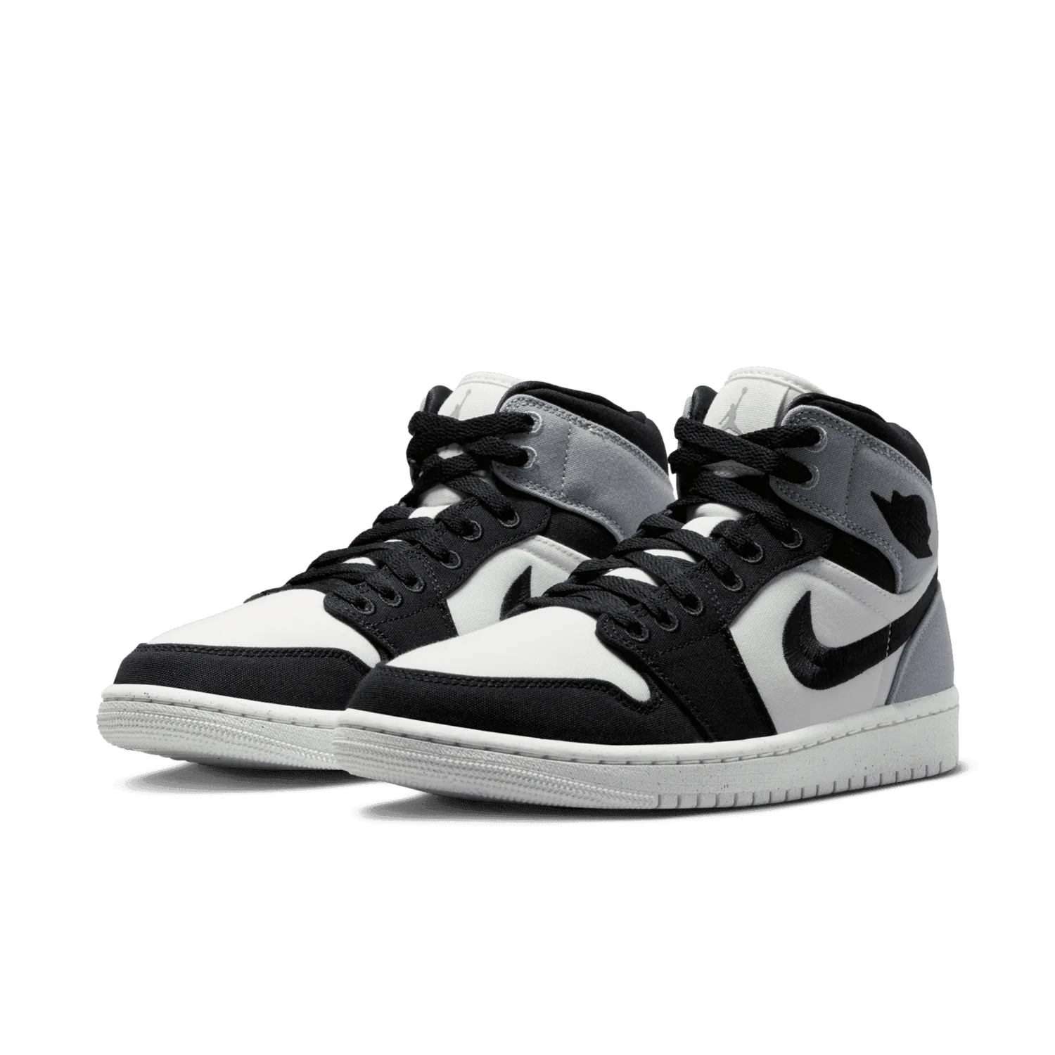 Air Jordan 1 Mid SE Canvas Black Light Steel Grey (W) image 4