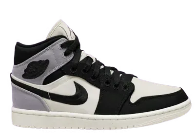Air Jordan 1 Mid SE Canvas Black Light Steel Grey (W)