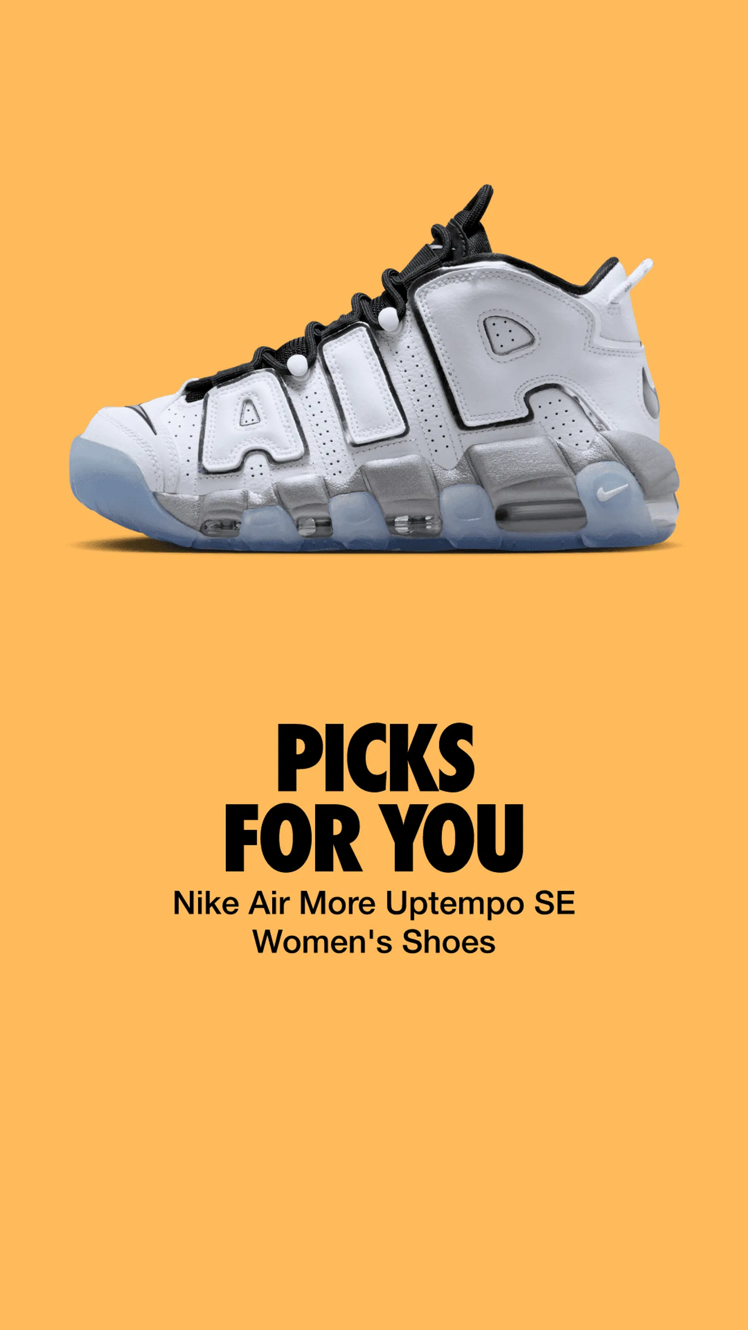 Nike Air More Uptempo White Metallic Silver Clear (W) image 2