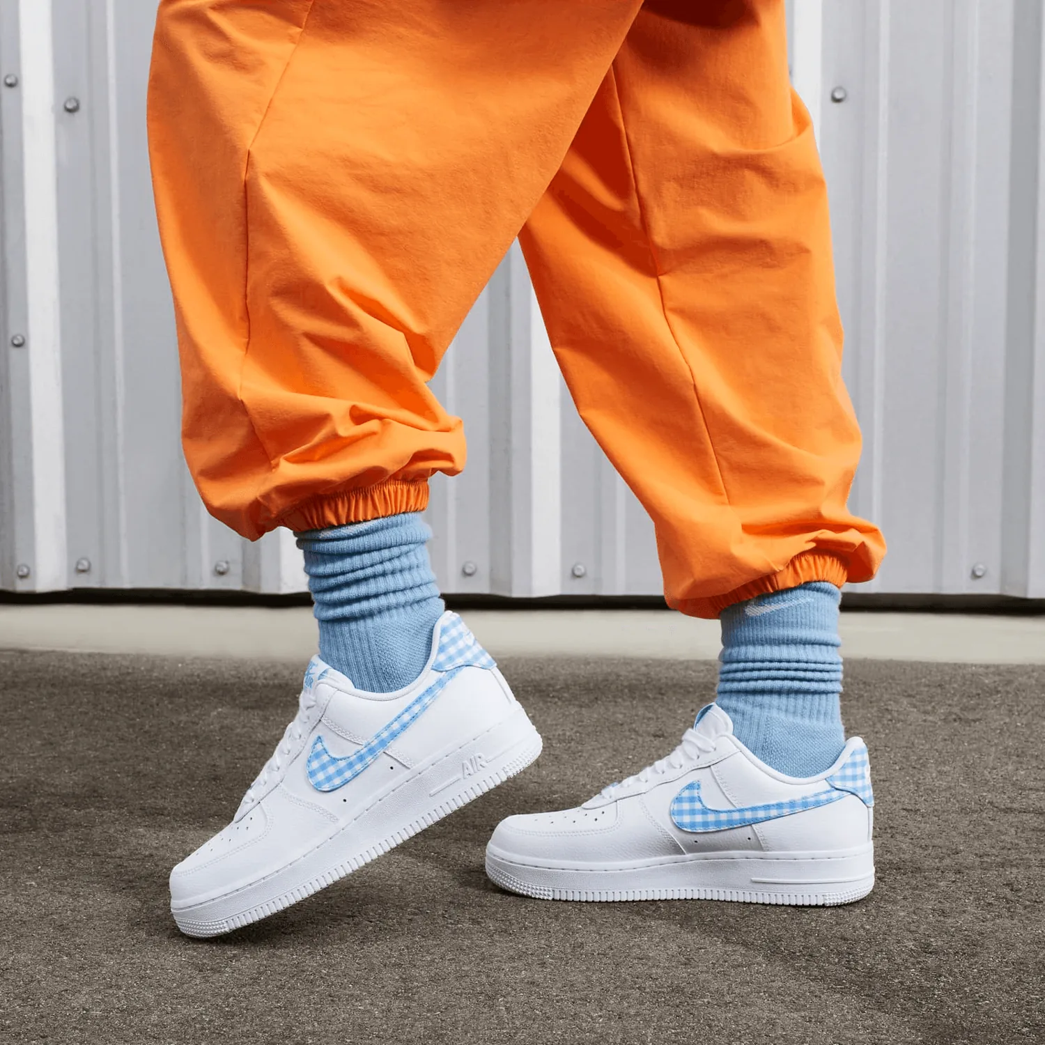Nike Air Force 1 Gingham White University Blue (W) image 2