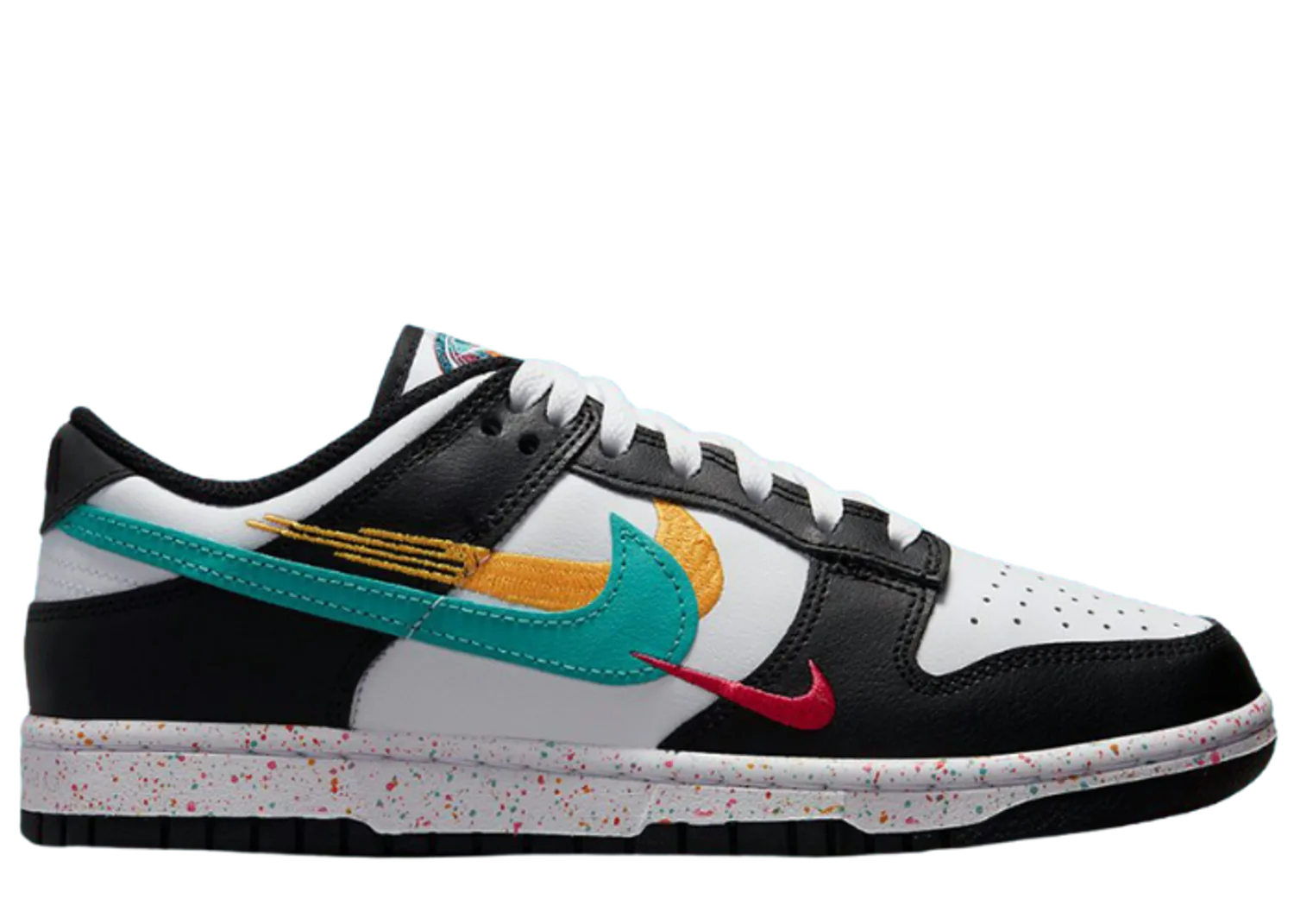 Nike Dunk Low Multi-Color Swoosh Black White (W)