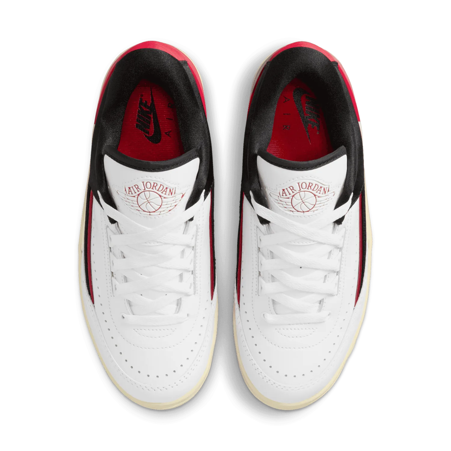 Air Jordan 2 Low Retro White University Red Black (W) image 2