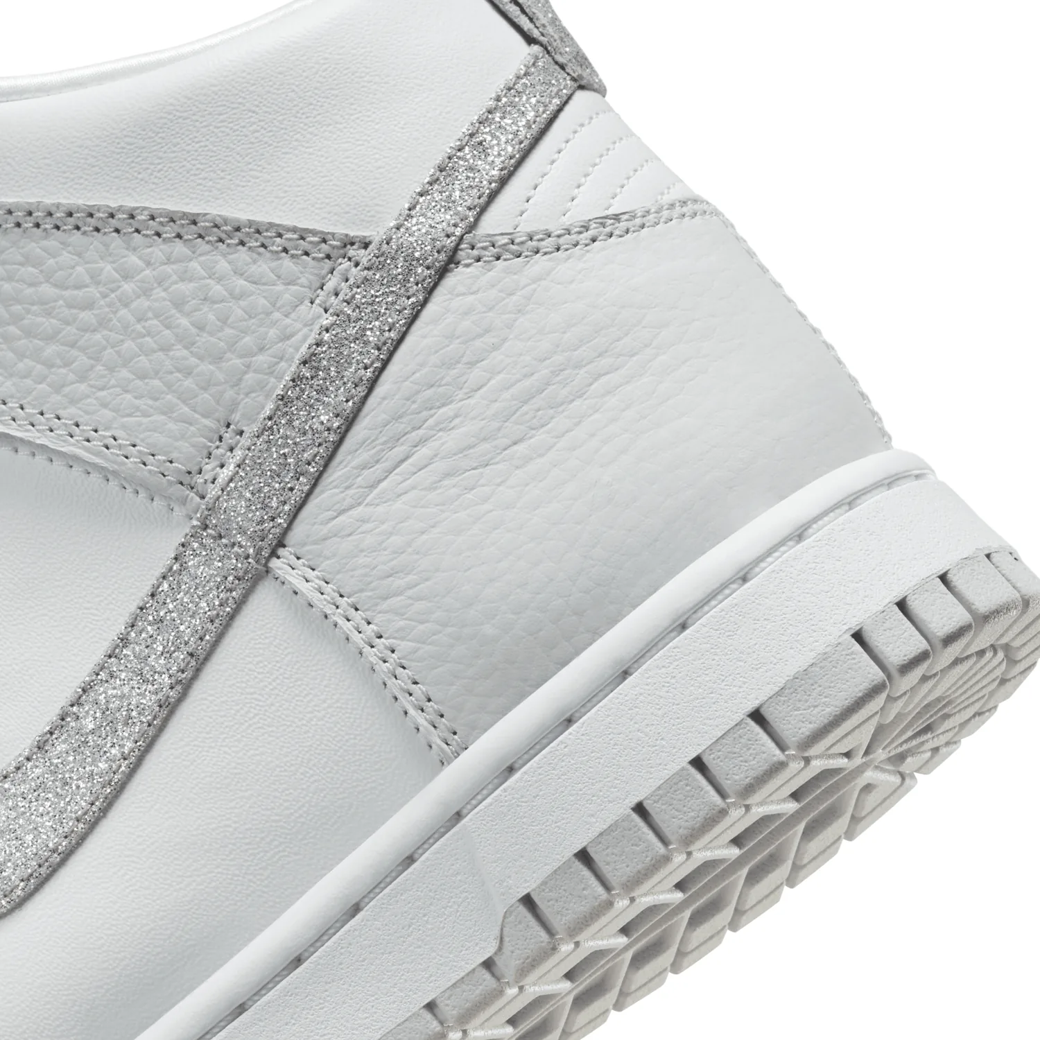 Nike Dunk High Glitter Swoosh White Grey Fog (W) image 3
